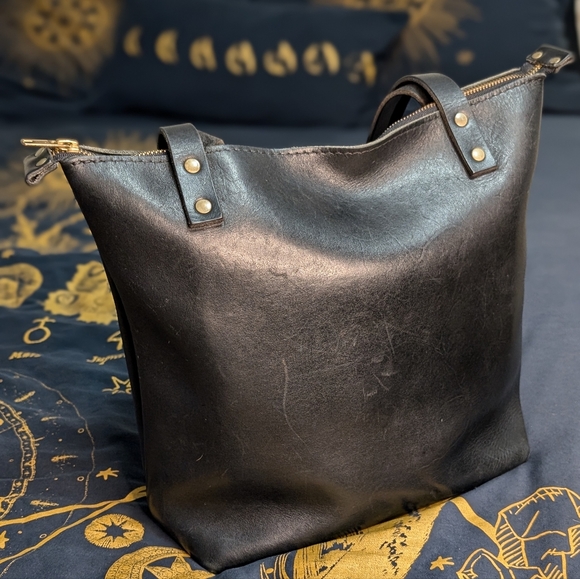 Portland Leather Goods Black Full Grain Small Tote - Picture 2 of 10